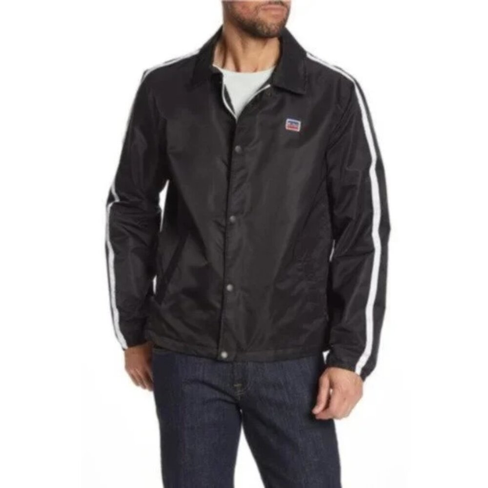 Levis Stripe Coaches Windbreak Varsity Jacket NWT